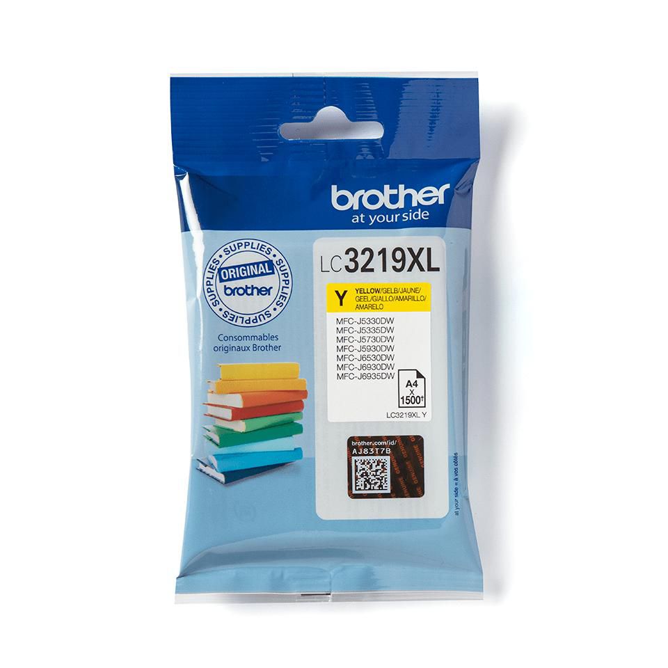 Brother LC-3219XLY Gelbe Tintenpatrone (Original) – 1'500 Seiten – für MFC-J6530DW/MFC-J6930DW