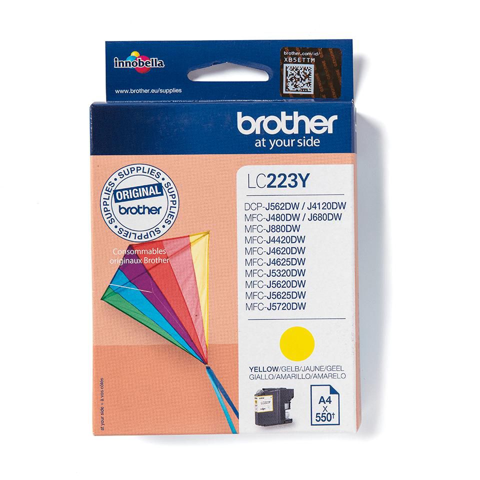 Brother LC-223Y Gelb Tintenpatrone (Original) – 550 Seiten – für DCP-J562DW/J4120DW …