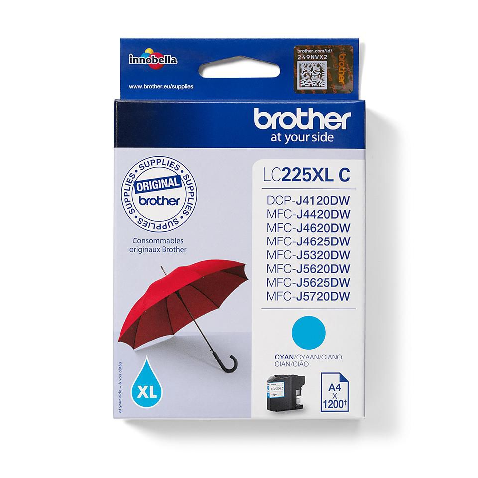 Brother LC-225XLC Cyan Tintenpatrone (Original) – 1'200 Seiten