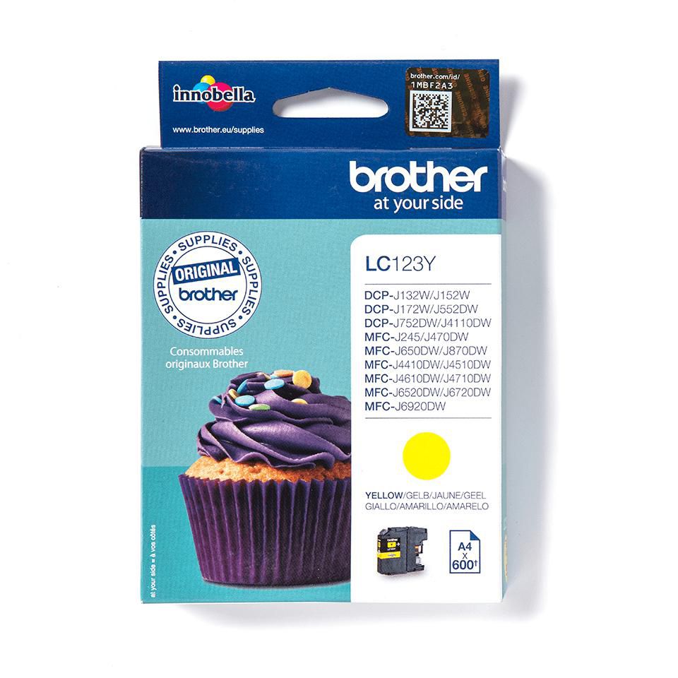 Brother LC-123YXL Gelbe Tintenpatrone (Original) – für MFC-J4610DW/MFC-J4410DW/MFC-J4510DW