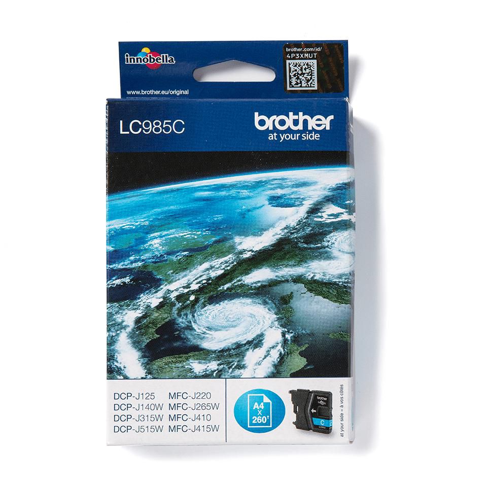 Brother LC-985C Cyan Tintenpatrone (Original) – für MFC-J220/J265W/J410/J415W, DCP-J125/J140W/J315W/J515W