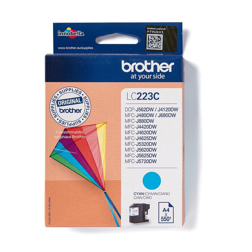Brother LC-223C Cyan Tintenpatrone (Original) – 550 Seiten – für DCP-J562DW/J4120DW, MFC-J880DW …