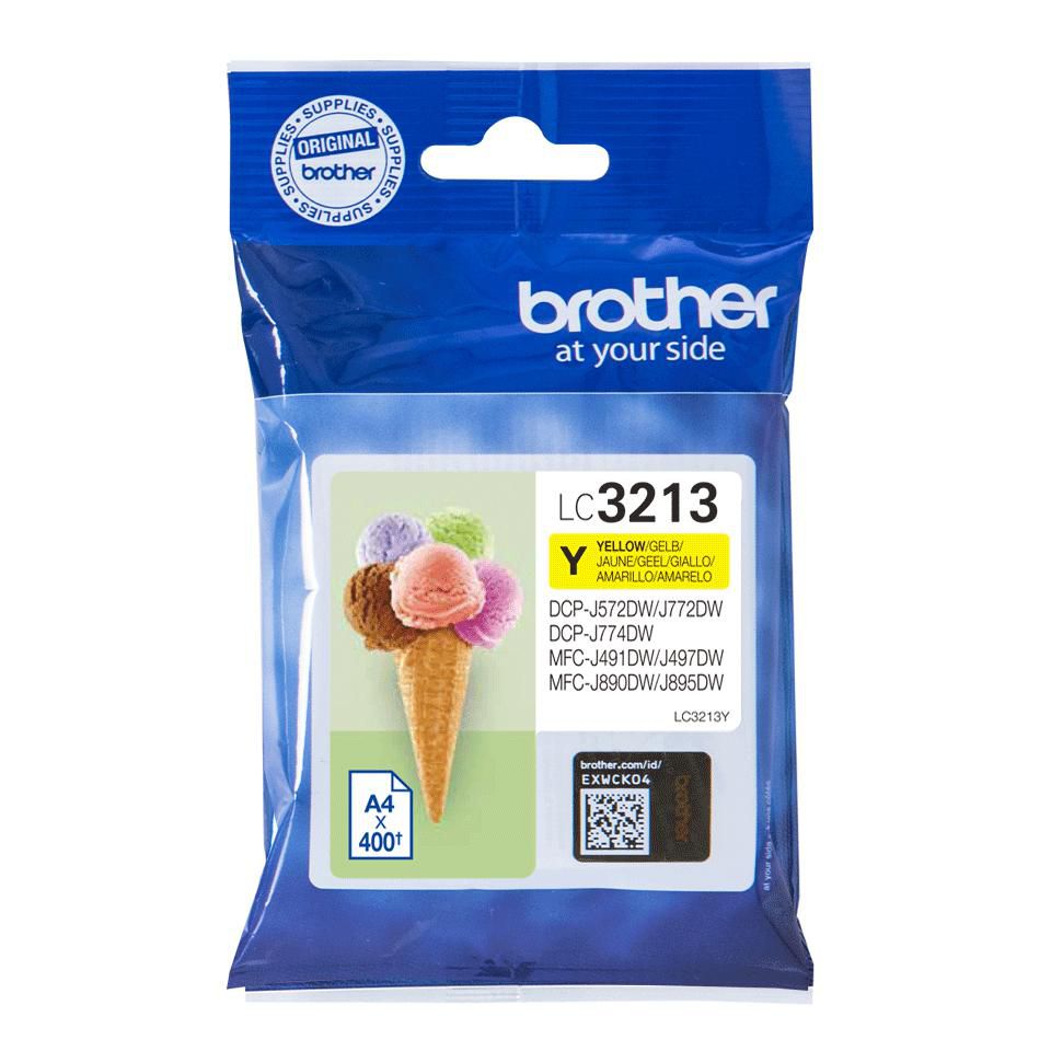 Brother LC-3213XL Gelbe Tintenpatrone (Original) – 400 Seiten – für DCP-J772/774DW, MCF-J890/895DW