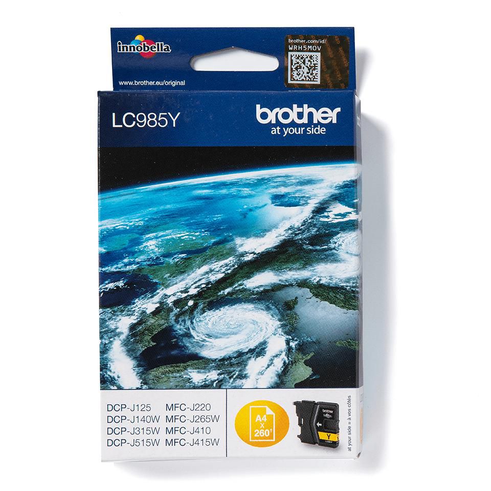 Brother LC985Y Gelb Tintenpatrone (Original) – für MFC-J220/265W/410/415W, DCP-J125/140W/315W/515W