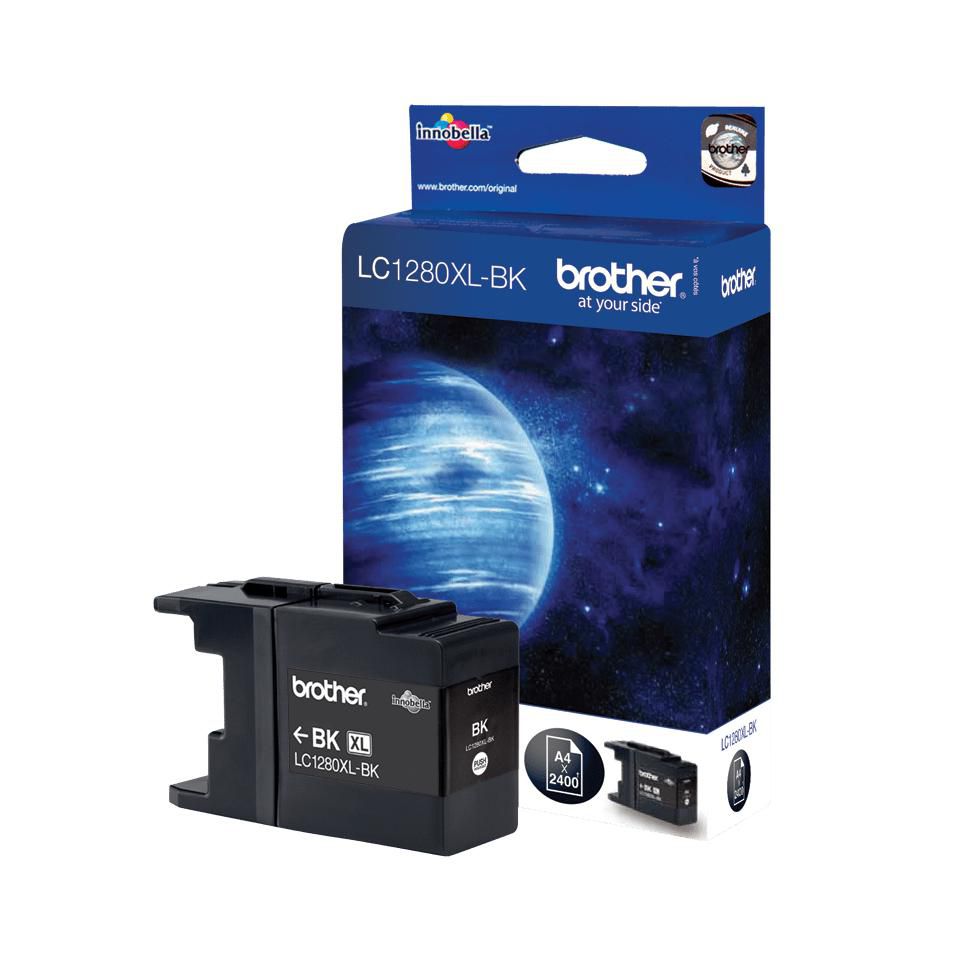 Brother LC1280XL Schwarz Tintenpatrone (Original) – 2'400 Seiten – für MFC-J5910DW/6510DW/6710DW …