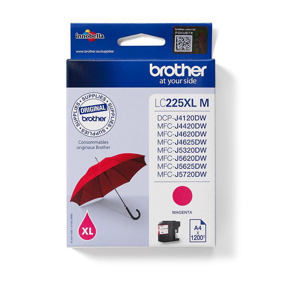 Brother LC-225XLM Magenta Tintenpatrone (Original) – 1'200 Seiten – für DCP-J4120DW, MFC-J4420/4620/4625