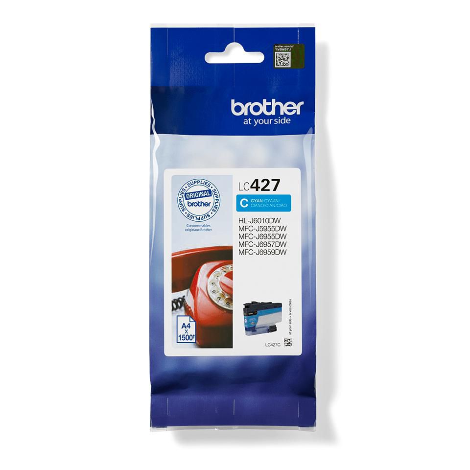 Brother LC-427C Cyan Tintenpatrone (Original) – 1'500 Seiten – für HL-J6010DW/MFC-J5955DW/MFC-J6955DW …