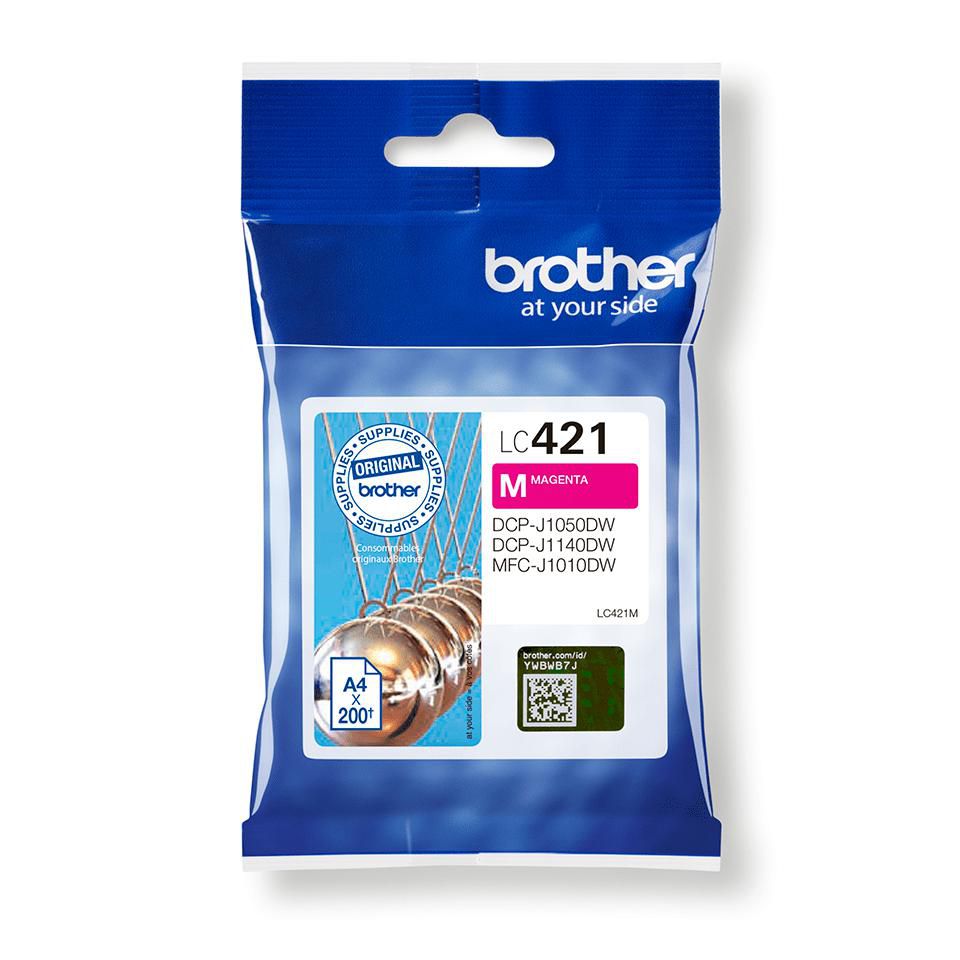 Brother LC-421M Magenta Tintenpatrone (Original) – 200 Seiten – für Brother MFC-J1010DW/DCP-J1050DW