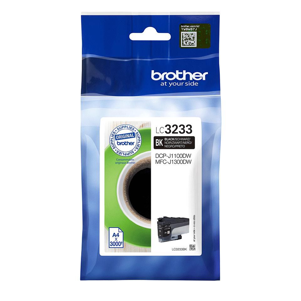 Brother LC-3233BK Schwarz Tintenpatrone (Original) – 3'000 Seiten – für Brother DCP-J1100DW/MFC-J1300DW
