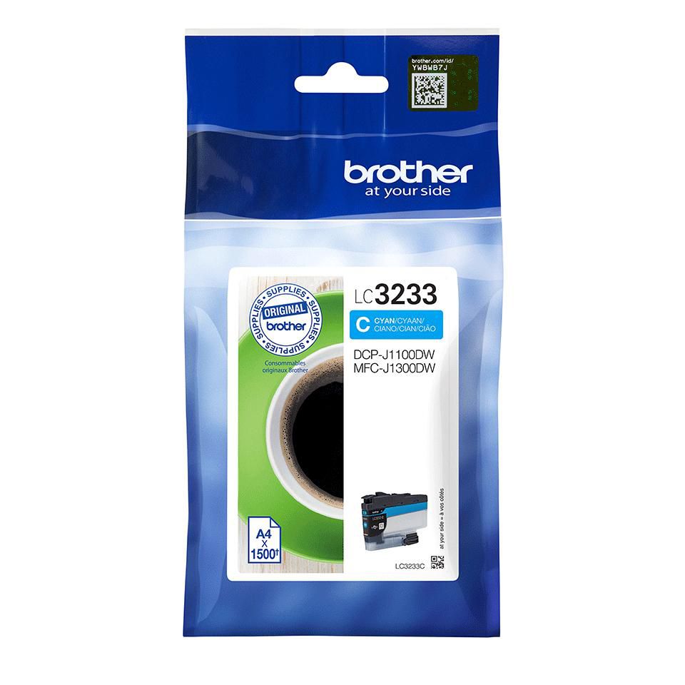 Brother LC-3233C Cyan Tintenpatrone (Original) – 1'500 Seiten – für DCP-J1100DW, MFC-J1300DW