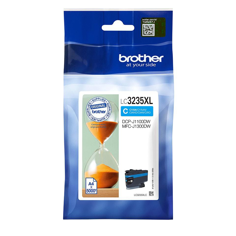 Brother LC-3235XL Cyan Tintenpatrone (Original) – 5'000 Seiten – für DCP-J1100DW, MFC-J1300DW