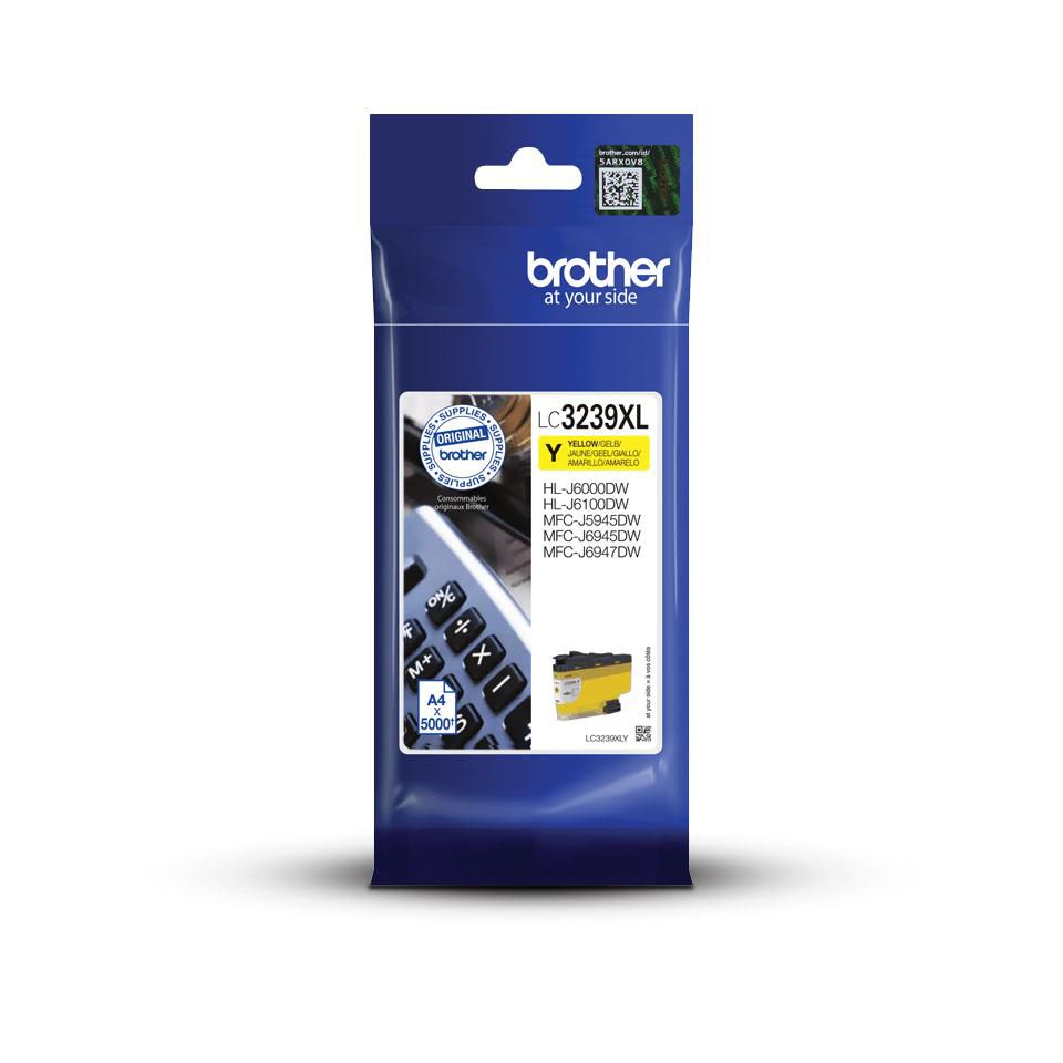 Brother Tintenpatrone LC-3239XLY, Gelb, XL, 5'000 Seiten – für HL-J6000DW, HL-J6100DW, MFC-J6947DW und andere