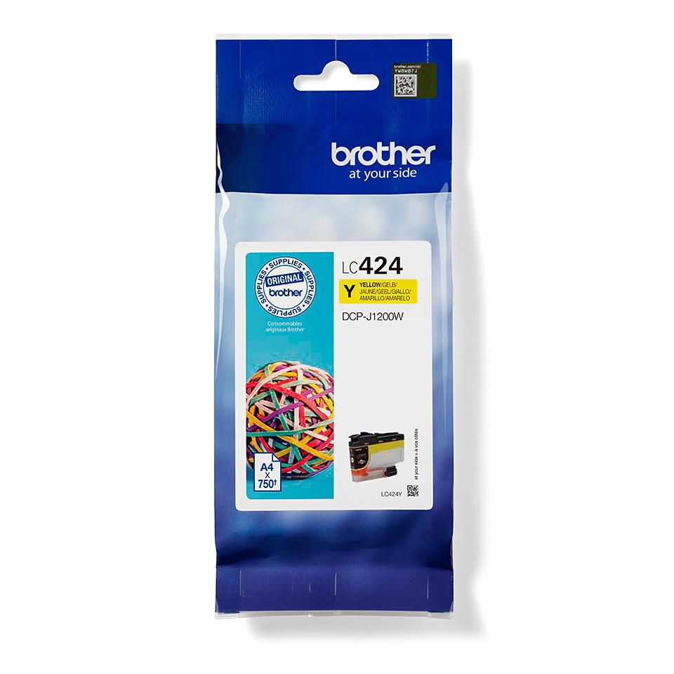 Brother LC-424Y Gelb Tintenpatrone (Original) – 750 Seiten – für Brother DCP-J1200W