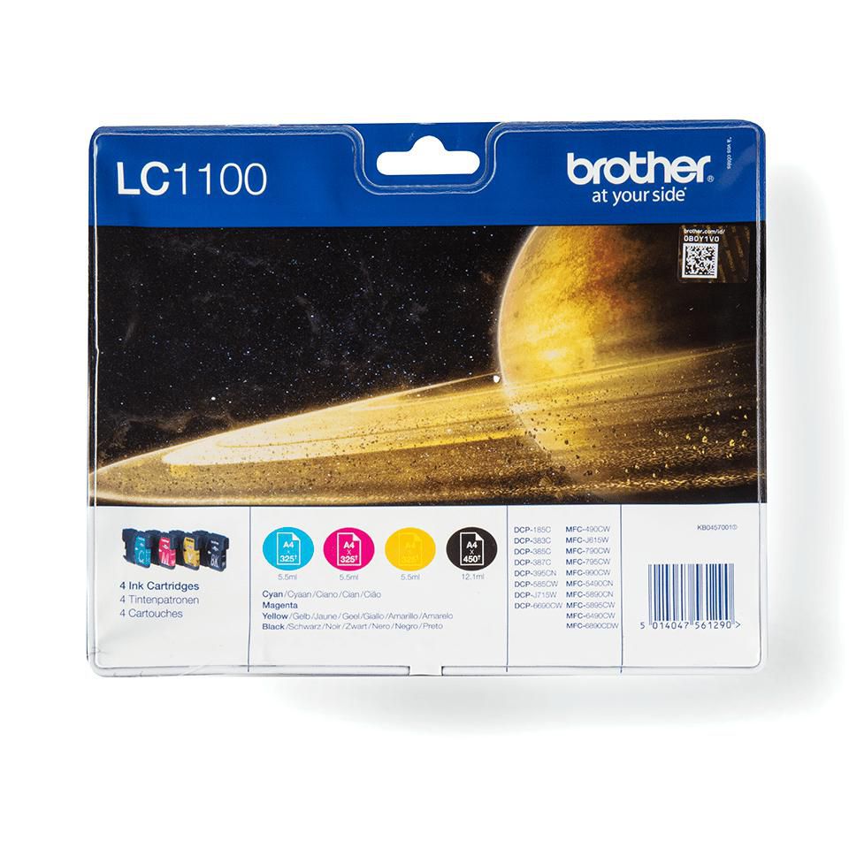 Brother LC-1100VALBP Tintenpatronen-Multipack, Schwarz/Cyan/Magenta/Gelb (Original)