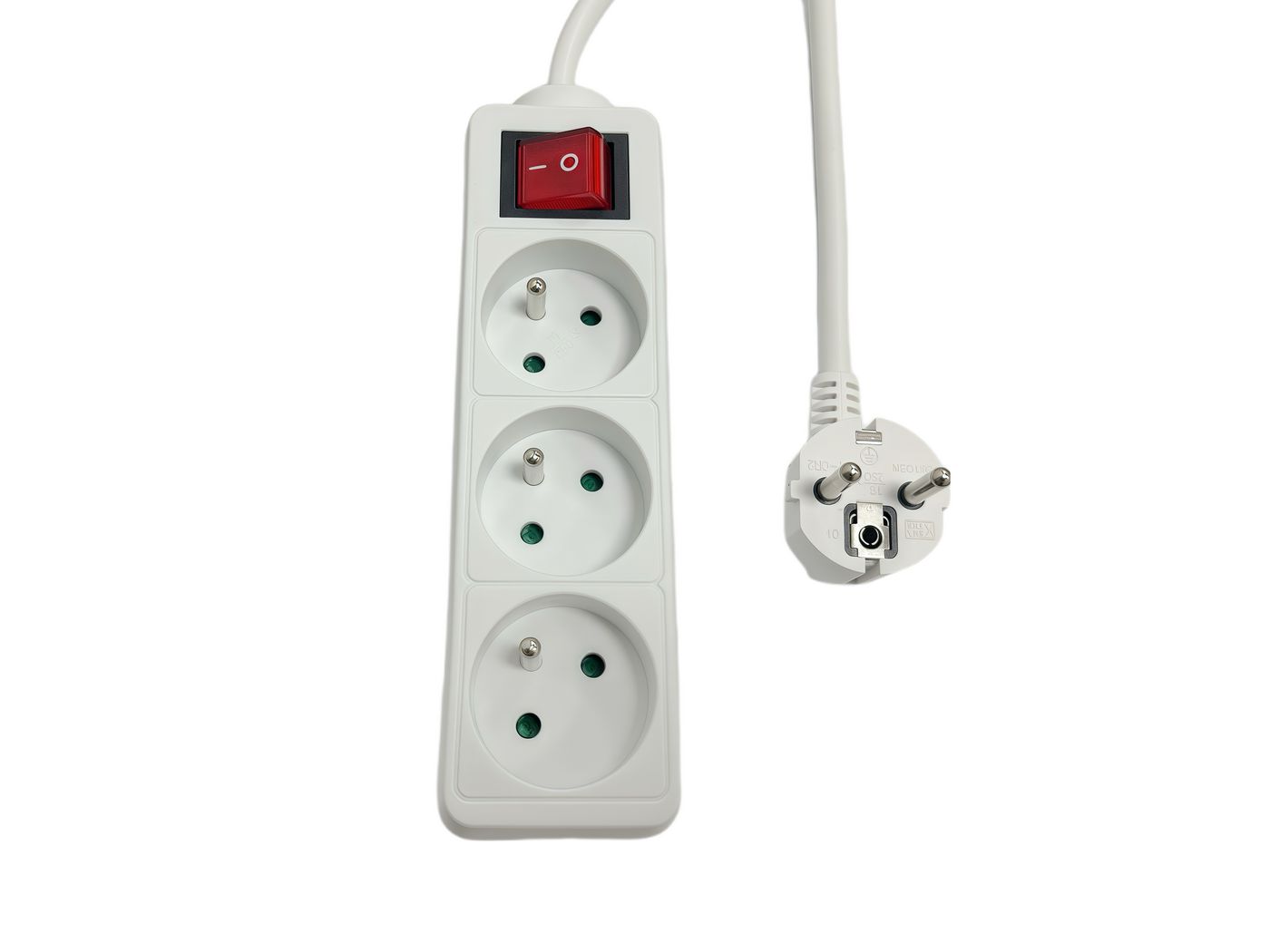 Microconnect Steckdosenleiste – 3× Typ E, 1,5 m, mit Schalter, Weiss
