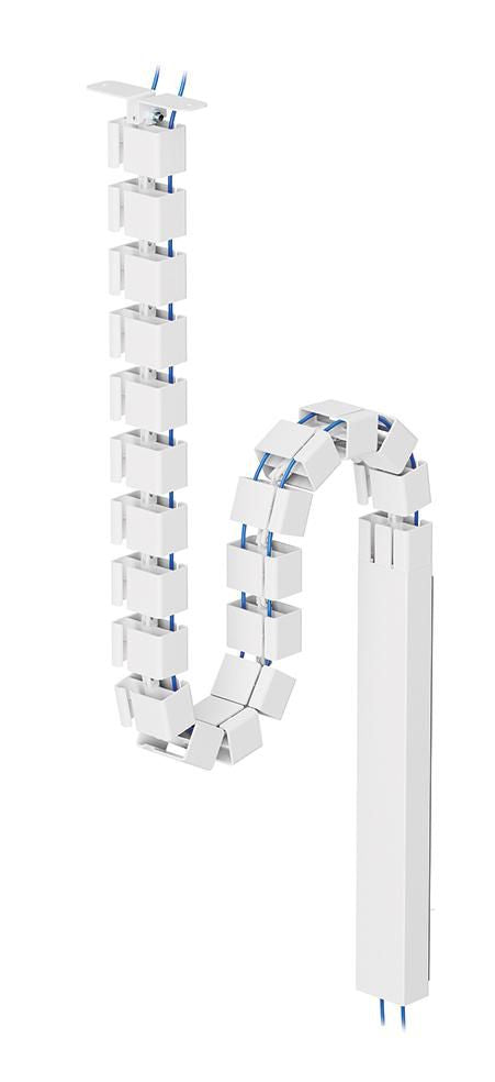 Neomounts Kabelmanagementarm, Tischmontage, magnetische Abdeckung, höhenverstellbar – weiss