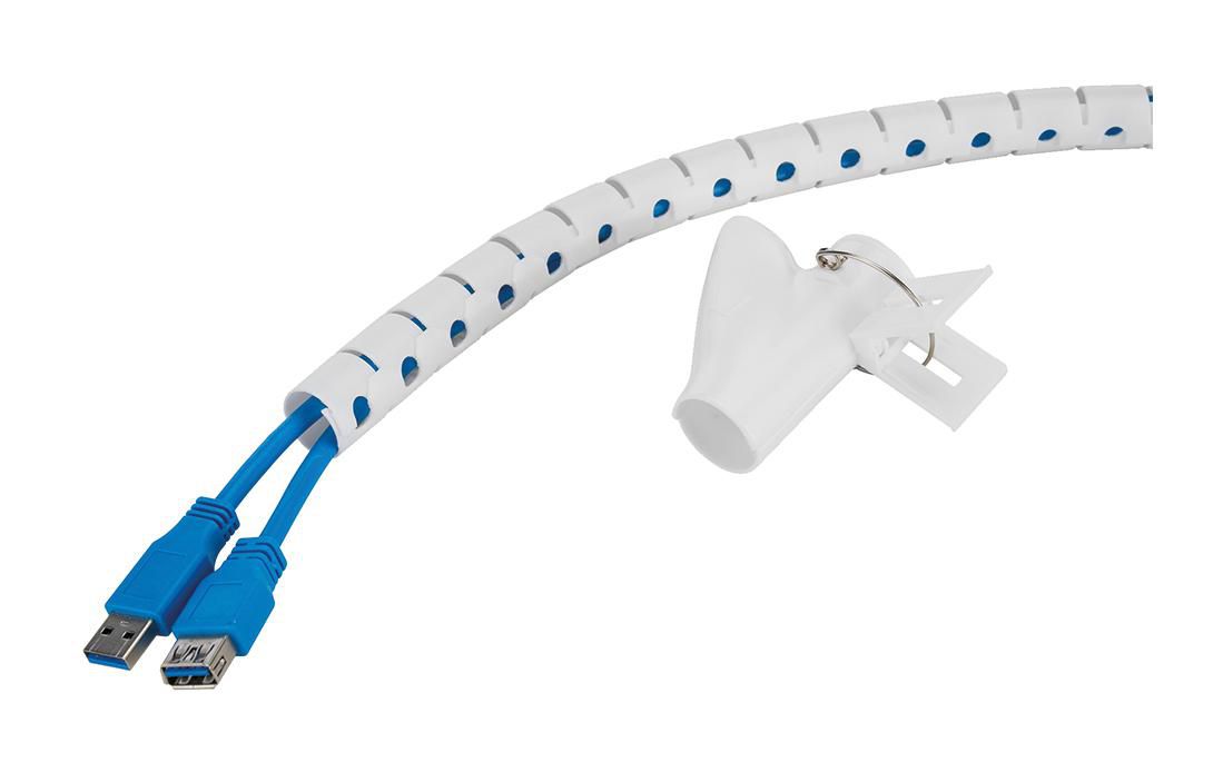 Neomounts Kabelschlauch Ø 20 mm × 2 m, höhenverstellbar, Montageset – weiss