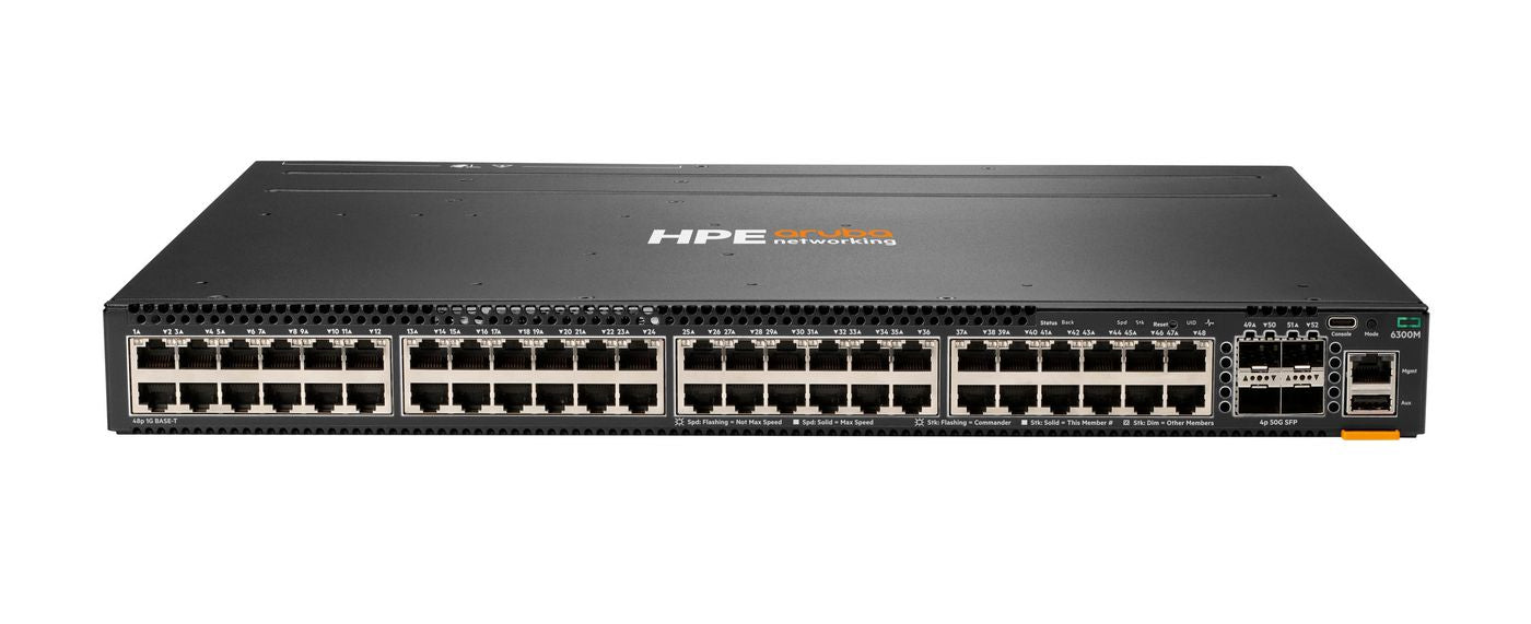 HPE Aruba CX 6300M – Managed Switch – 48×GbE, 4×SFP56, L3, 1U