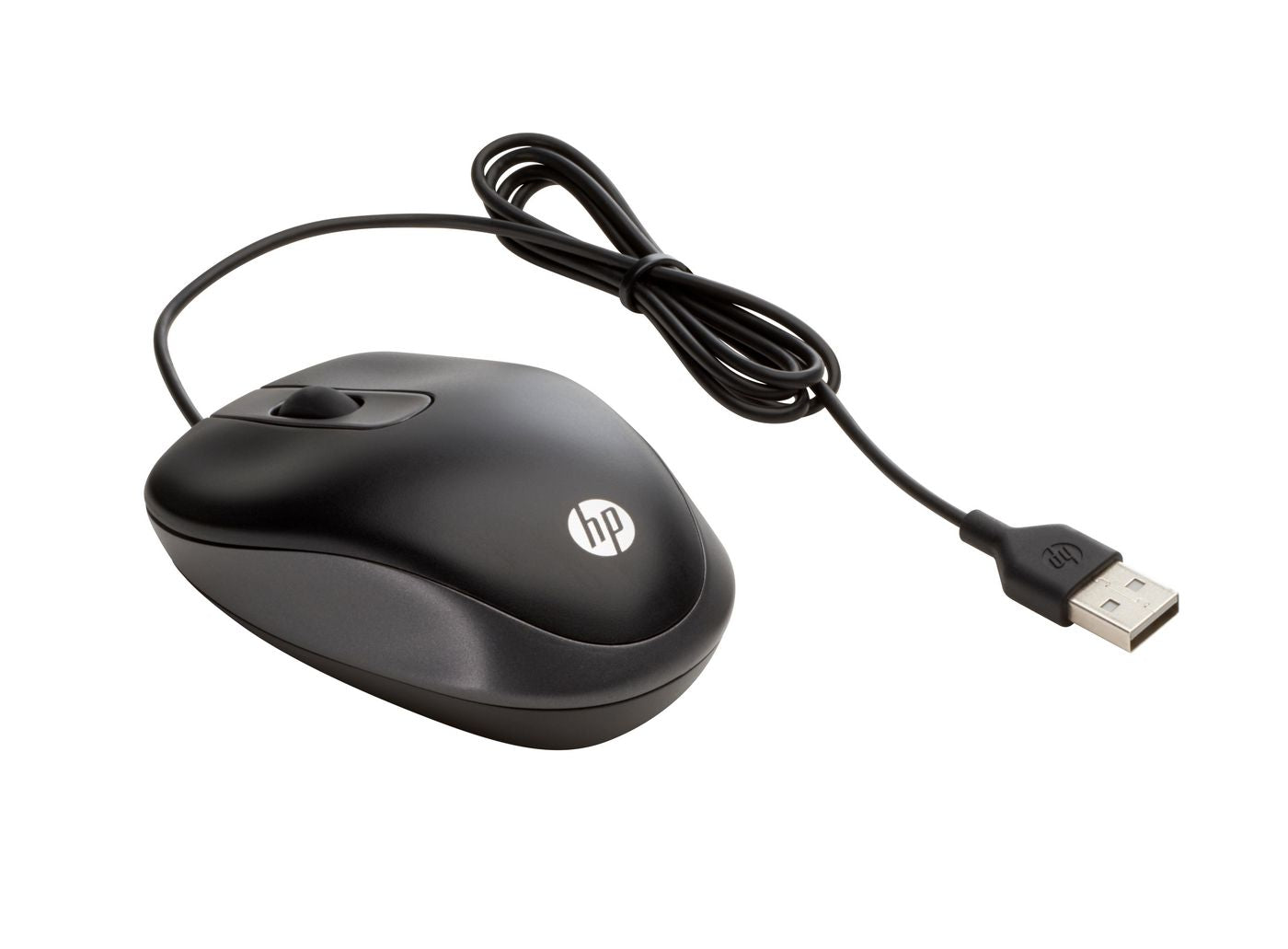 HP USB-Reisemaus – Maus – Kabelgebunden (USB‑A), 1000 DPI, Beidhändig, Schwarz
