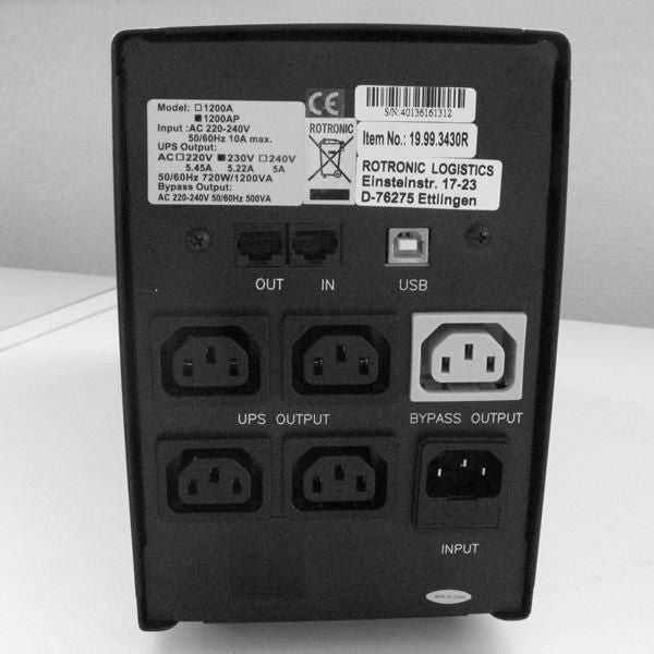 VALUE 1200 USV 1,2 kVA/720 W Line-Interaktiv – Tower – C13×4 – Eingang IEC C14 – USB – Schwarz