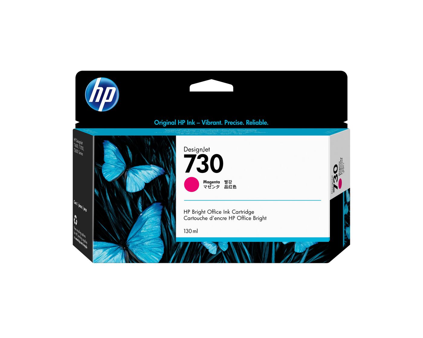 HP Tintenpatrone 730, Magenta, 130 ml – für Drucker/Multifunktionsgeräte