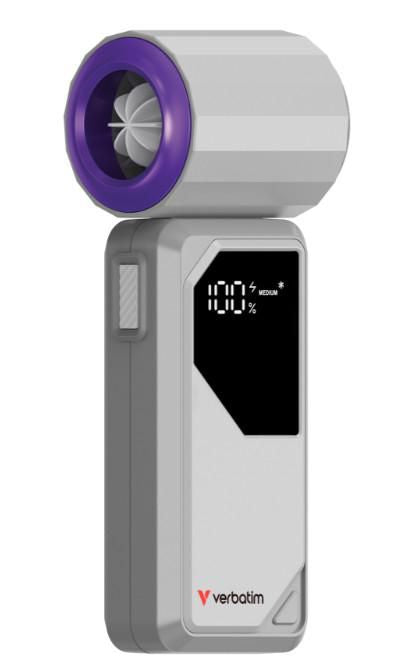 Verbatim Handventilator Cool'n'Go AirJet – 4000 mAh, Grau, Violett