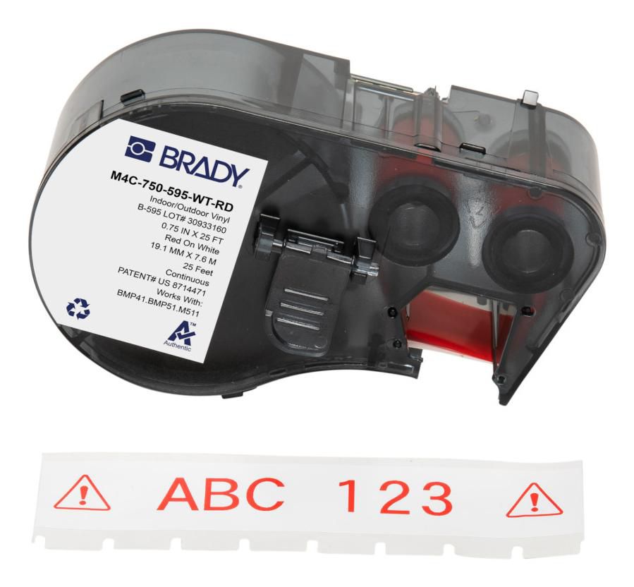 Brady Endlos-Etiketten 19 mm – Vinyl, Glanz – Permanent haftend – Thermotransfer – für Brady BMP-/M-Serie