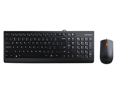 Lenovo 300 – Tastatur-Maus-Set – kabelgebunden – USB – QWERTY (US-INT) – schwarz