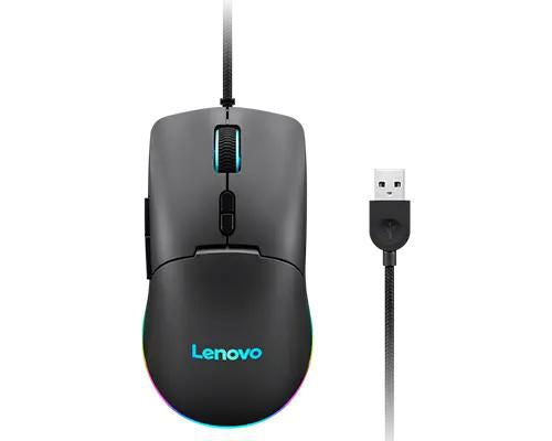 Lenovo GY51M74265 – Gaming-Maus – Kabelgebunden (USB‑A), 8000 DPI, RGB-Beleuchtung, rechts, Schwarz