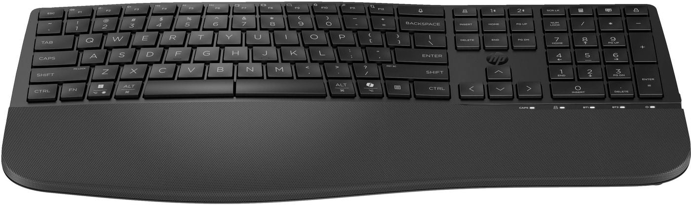 HP 685 Comfort – Tastatur – Membran – Bluetooth & 2,4 GHz – mit Handballenauflage – Schwarz