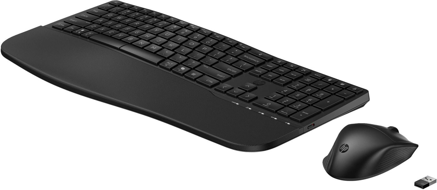HP 685 Comfort Dual-Mode – Tastatur- und Maus-Set – Bluetooth & 2,4 GHz (Nano-Empfänger, USB-A) – mit Handballenauflage