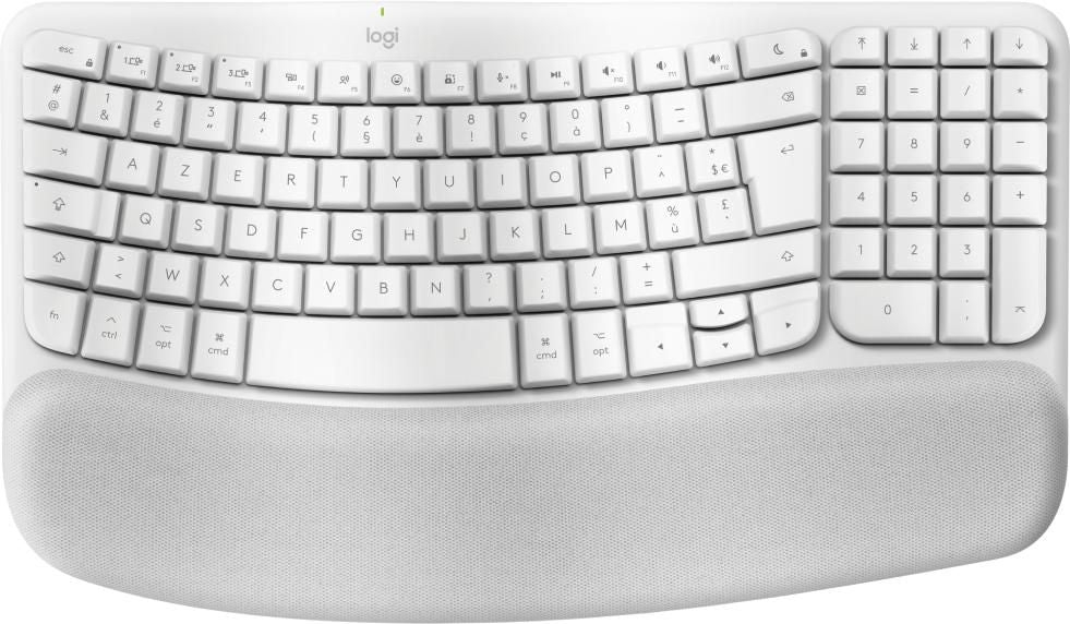 Logitech Wave Keys Für Mac – Tastatur, kabellos (Bluetooth), FR-Layout (FR), Weiss – für macOS