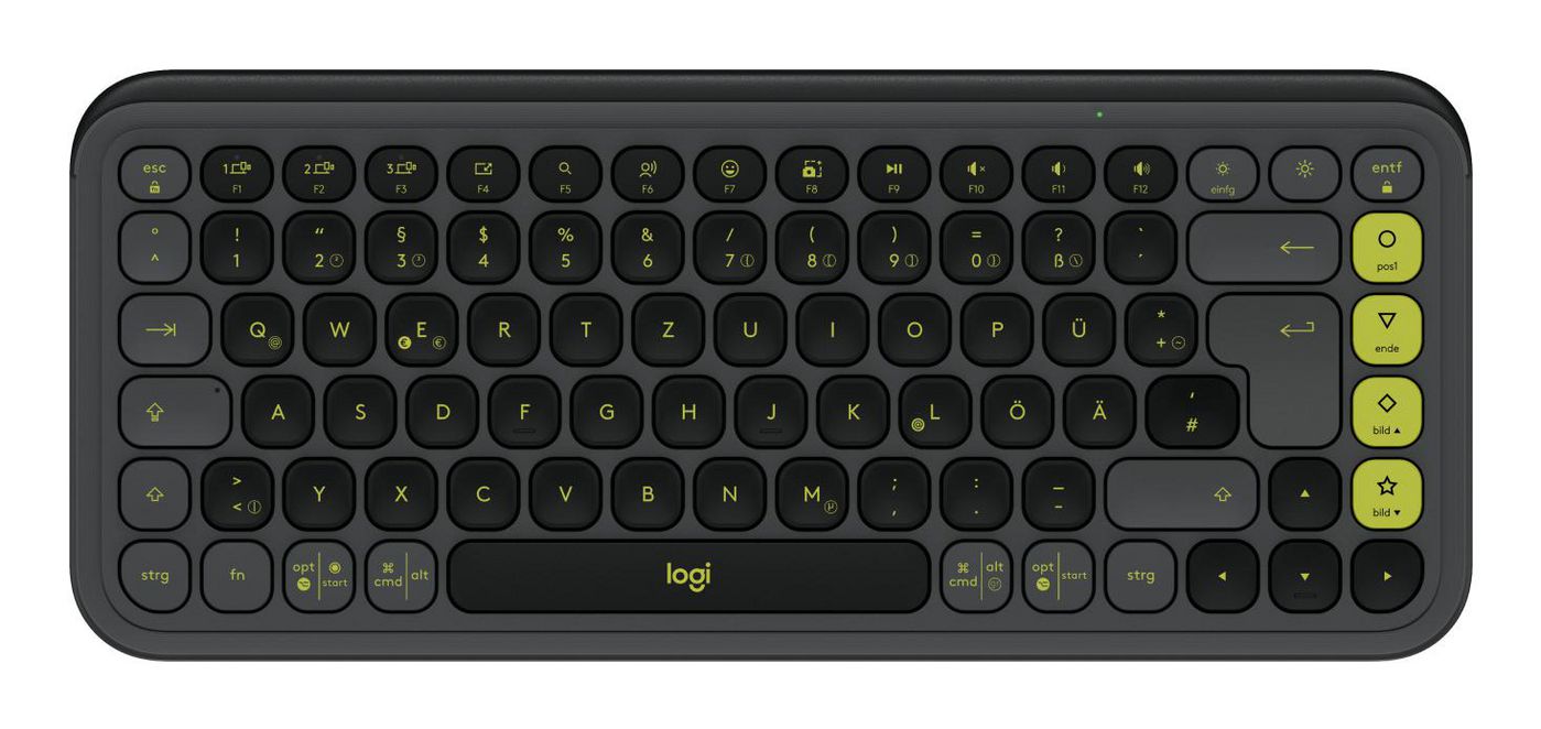 Logitech Pop Icon Keys – Mini Tastatur – Schere – Bluetooth – QWERTZ (DE) – Graphit – Ohne Ziffernblock
