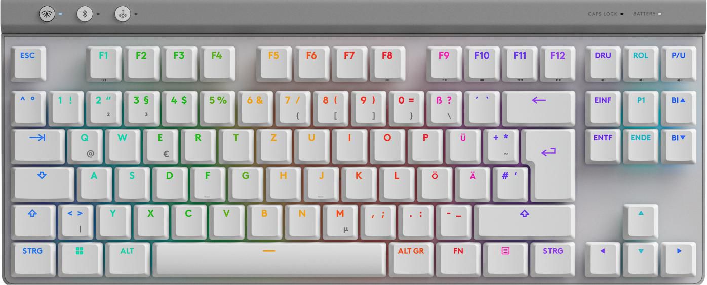Logitech G G515 – Gaming-Tastatur TKL – mechanisch, RGB – Bluetooth & 2,4 GHz (Nano-Empfänger) – QWERTZ (DE)