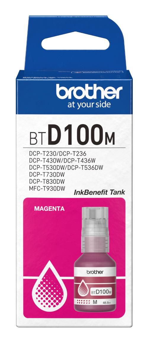 Brother BTD100M Magenta Tintenpatrone (Original) – 5'000 Seiten – für Brother MFC‑T930DW, DCP‑T830DW…