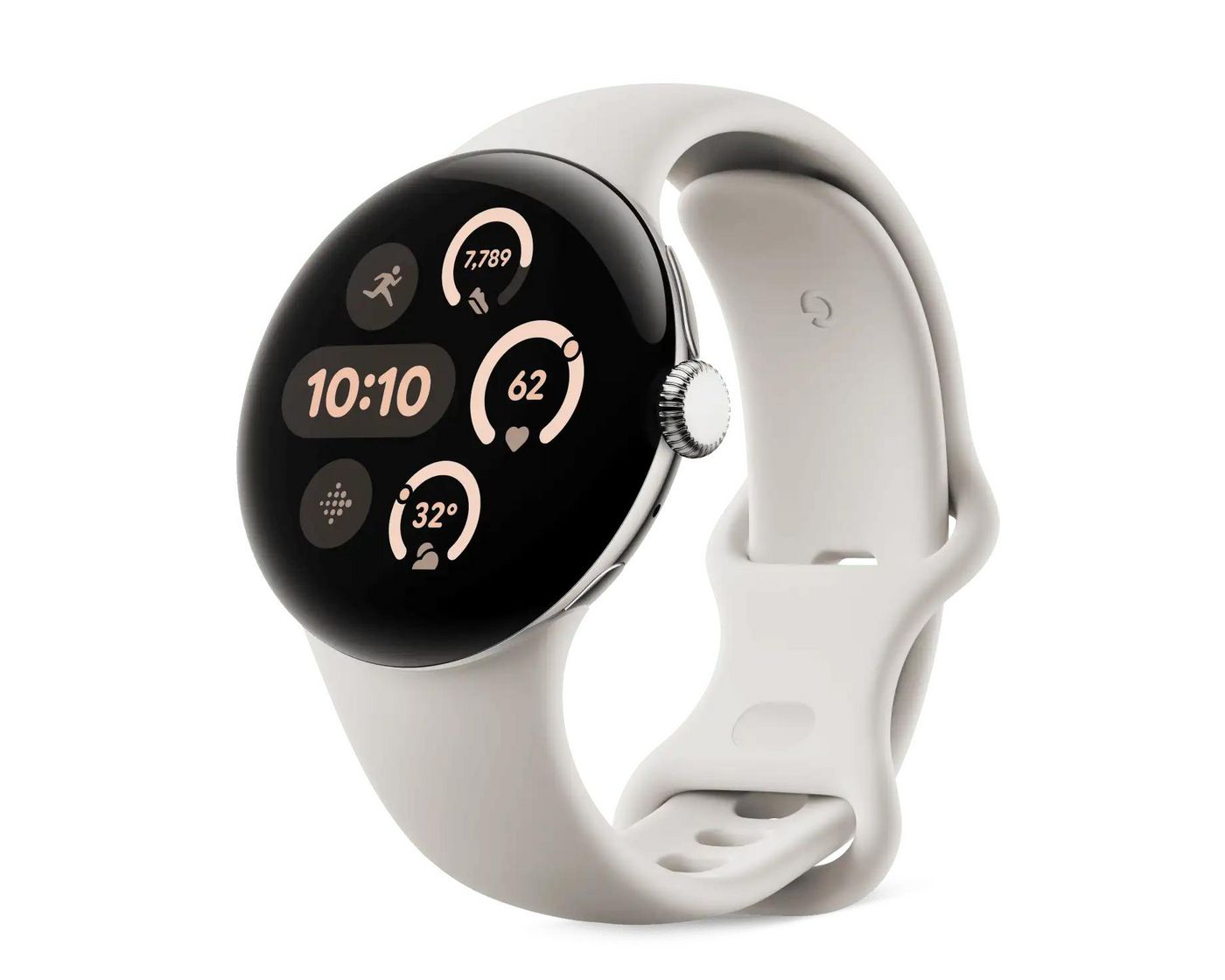 Google Pixel Watch 3 45 mm – Sportarmband, Beige, L, für Pixel Watch 3