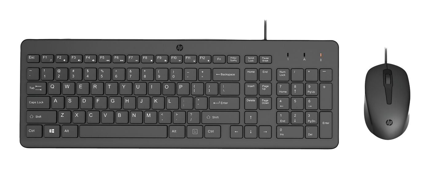 HP 150 – Tastatur-Maus-Set – Membran – kabelgebunden, USB-A – AZERTY (FR) – Schwarz