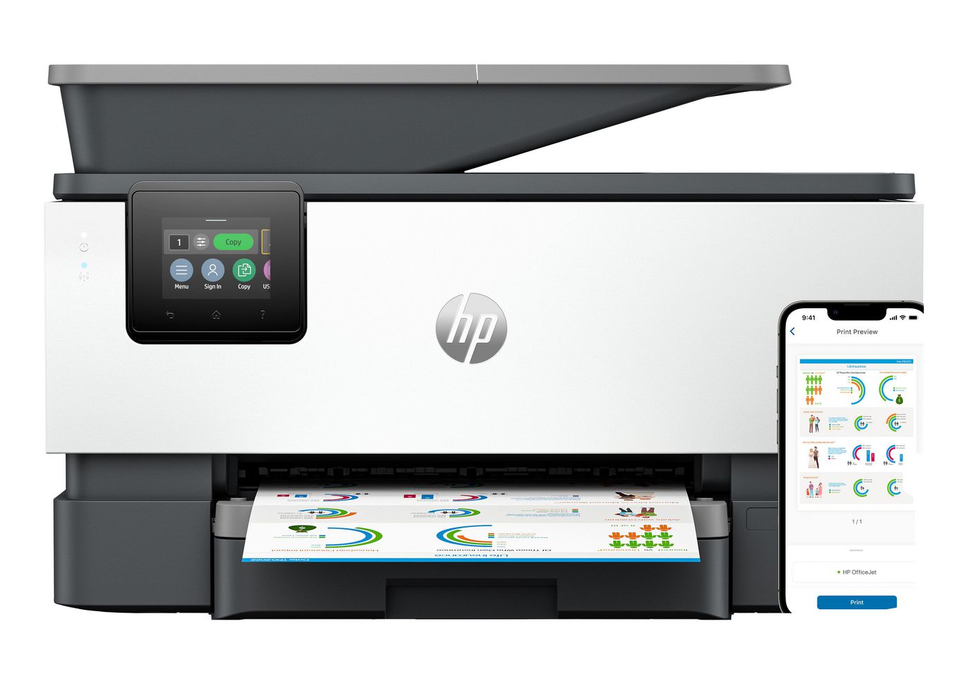 HP Officejet Pro 9120B – Farbiges Tintenstrahl-MFP A4, 4-in-1 – WLAN – Duplex