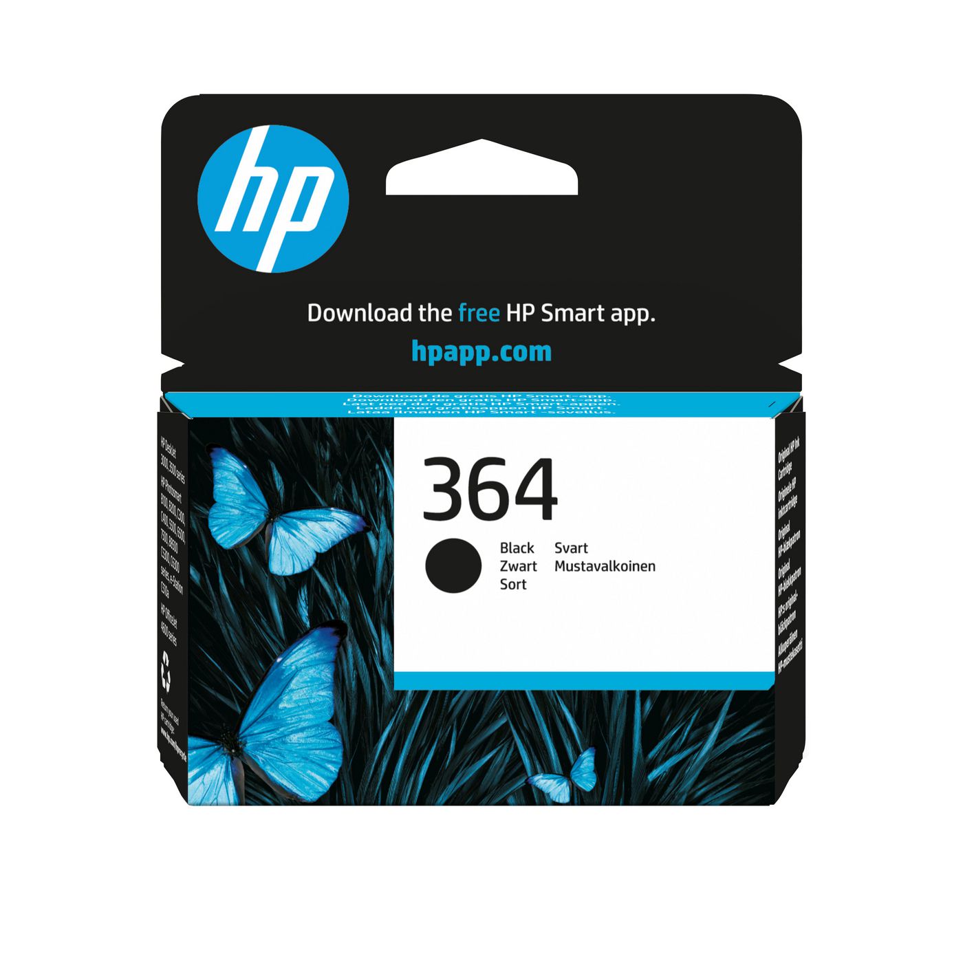 HP 364 Schwarz Tintenpatrone (Original) – 250 Seiten – für DeskJet 3522/3524, Photosmart 5522/5524, B210c