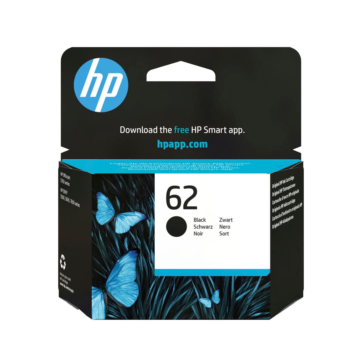 HP Tintenpatrone 62, Schwarz, Original