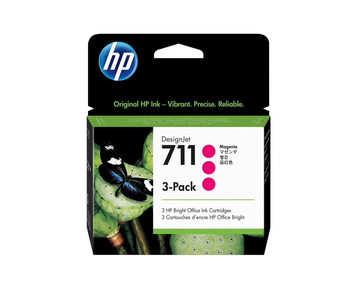 HP Tintenpatronen-Multipack 711, Magenta, 3er-Pack – für Inkjetdrucker/Multifunktionsgeräte