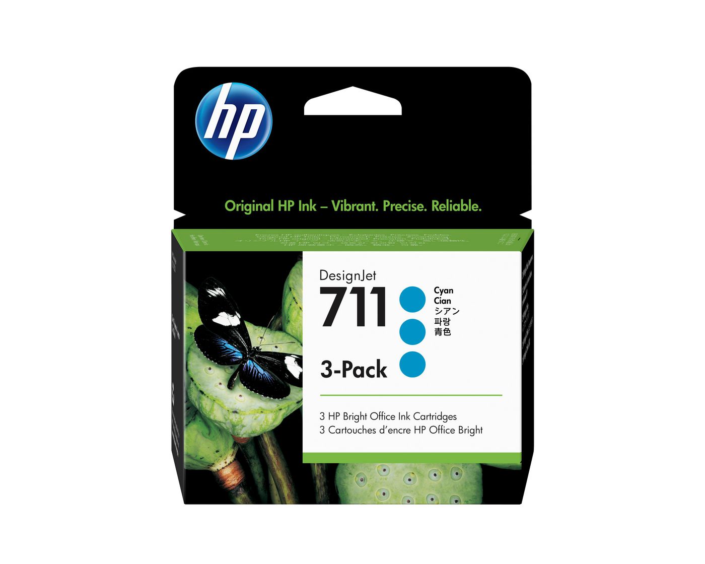 HP Tintenpatronen-Multipack 711, cyan, 3er-Pack – für Tintenstrahldrucker/Multifunktionsgeräte
