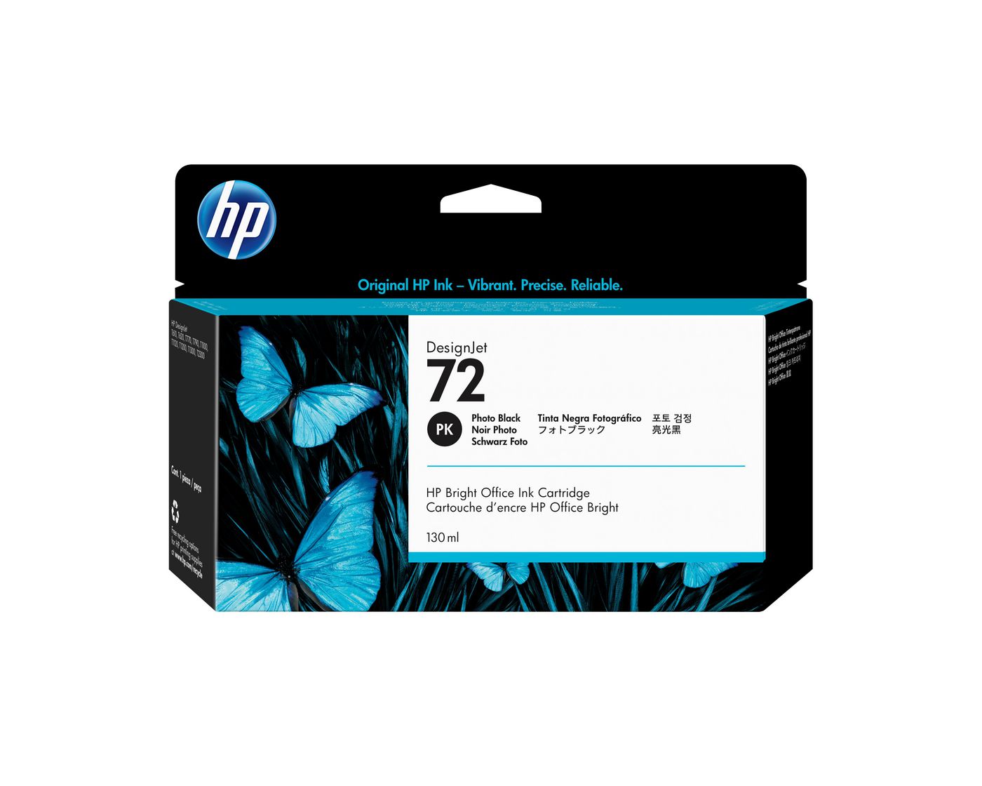 HP Tintenpatrone 72, Schwarz