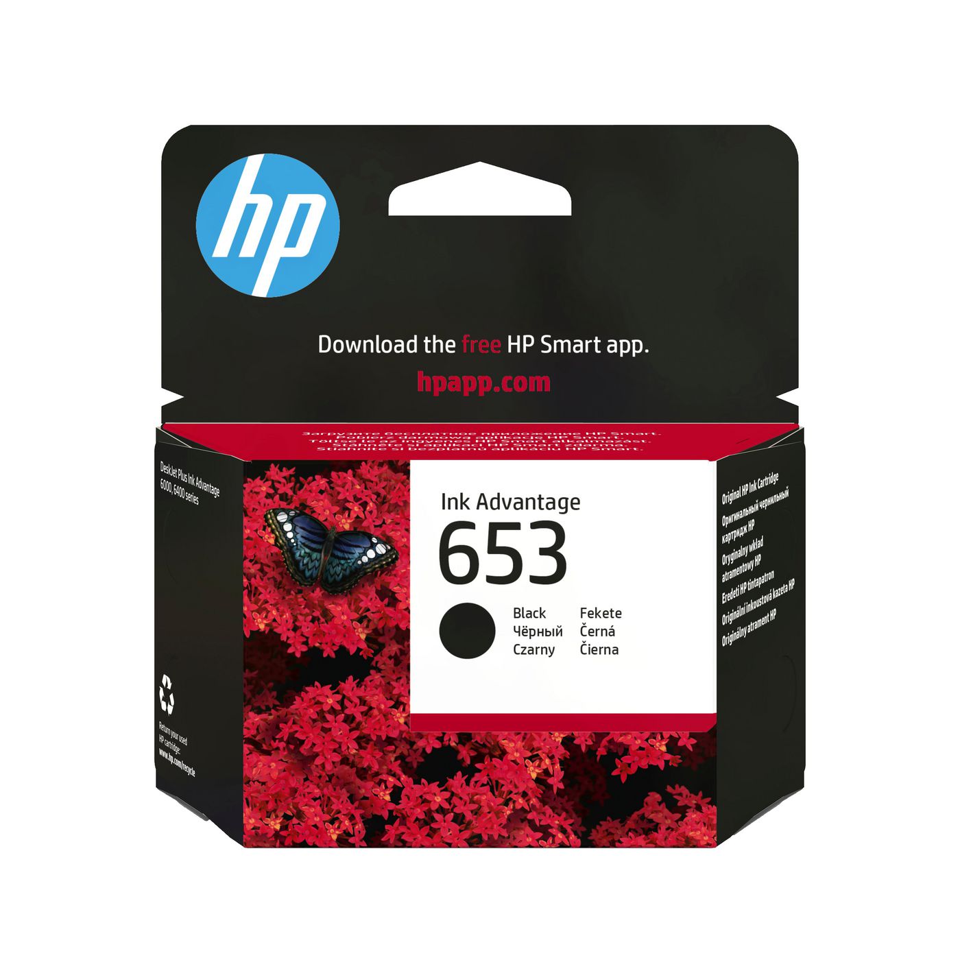 HP 653 Schwarz Tintenpatrone (Original) – 360 Seiten – für HP 653