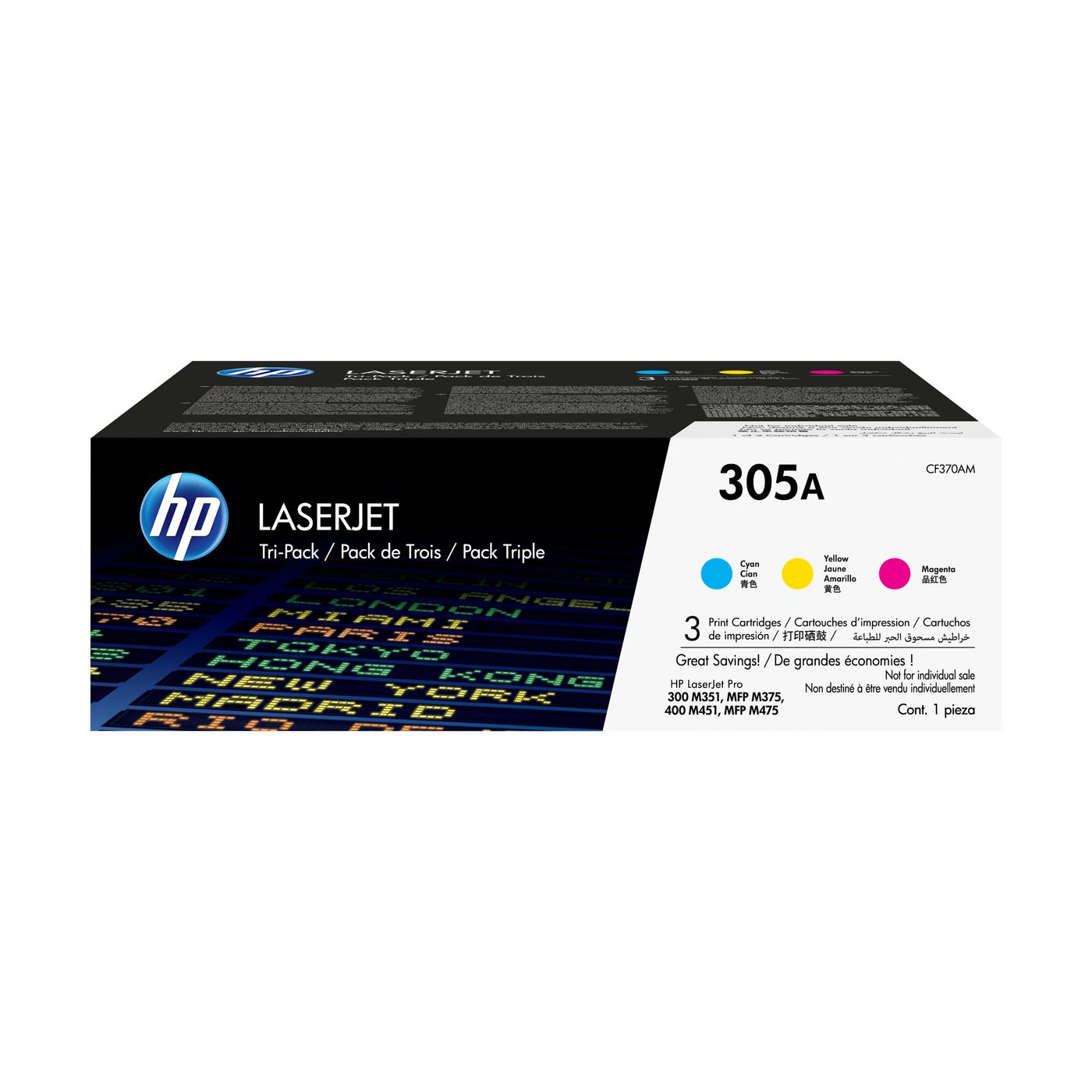 HP Toner-Multipack 305A – C/M/Y, 2600 Seiten