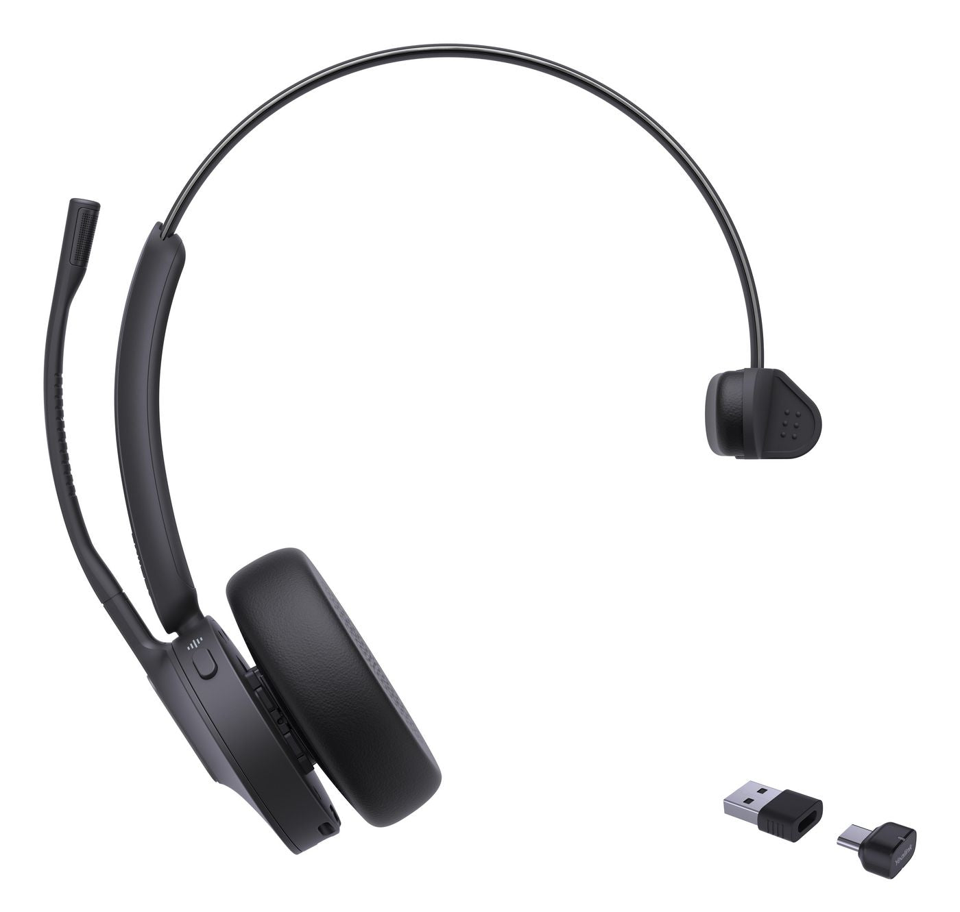 Yealink BH70 Office-Headset – On-Ear, Mono, BT 5.2, mit USB-A- und USB-C-Dongle, UC-optimiert, Schwarz
