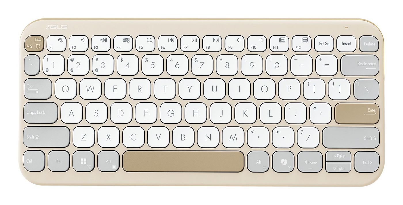 ASUS Marshmallow KW100 – Tastatur 75% – Schere – Bluetooth – QWERTZ (DE) – ohne Ziffernblock