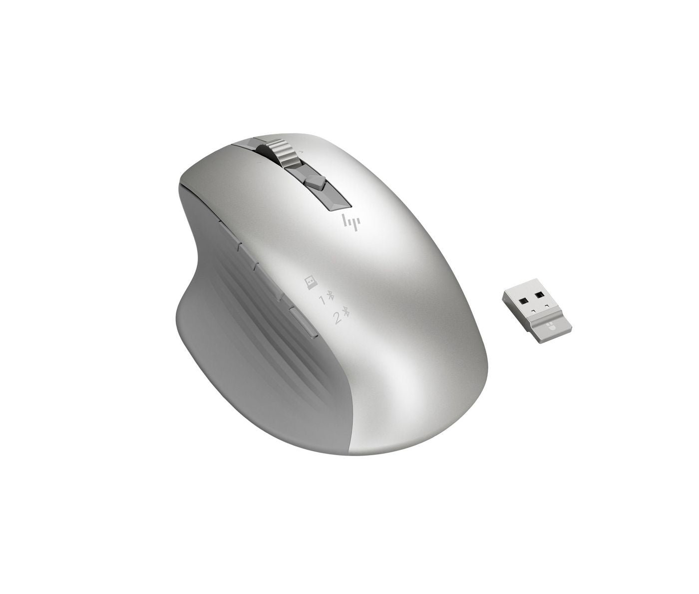 HP 930 Creator Maus – kabellos, USB-A, 3'000 dpi, 7 Tasten, für Rechtshänder, programmierbare Tasten, silber