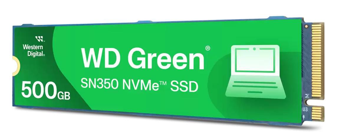 Western Digital Green SN350 – 500 GB M.2 2280 NVMe PCIe 3.0, 2400 MB/s Lesen, 1500 MB/s Schreiben