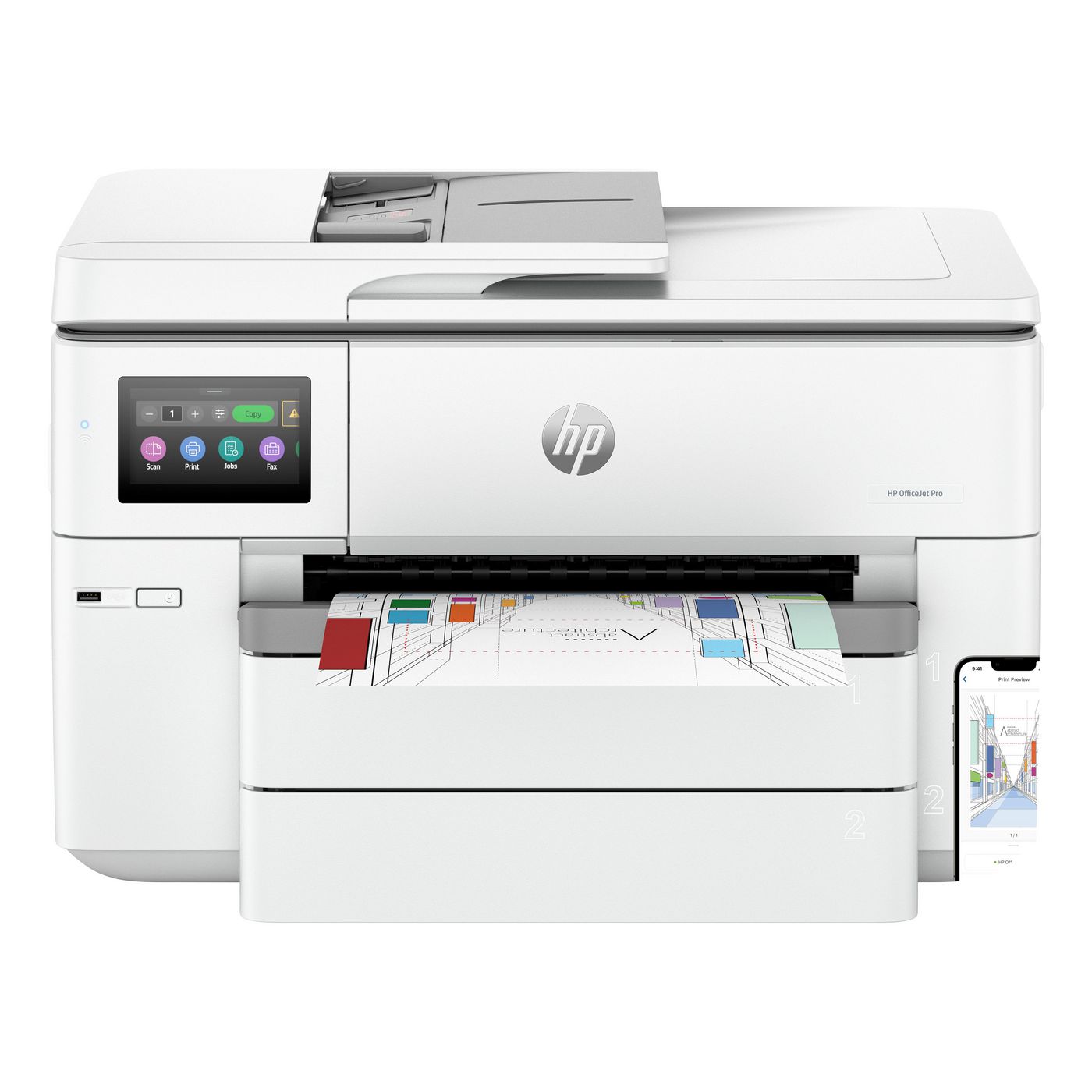 HP OfficeJet Pro 9730e – Grossformat Tintenstrahl-MFP 17" – USB/LAN/WLAN – Duplex, Duplex-ADF, 35 Blatt ADF